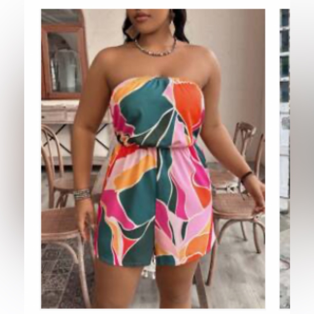 SHEIN Multicolor Strapless Jumpsuit